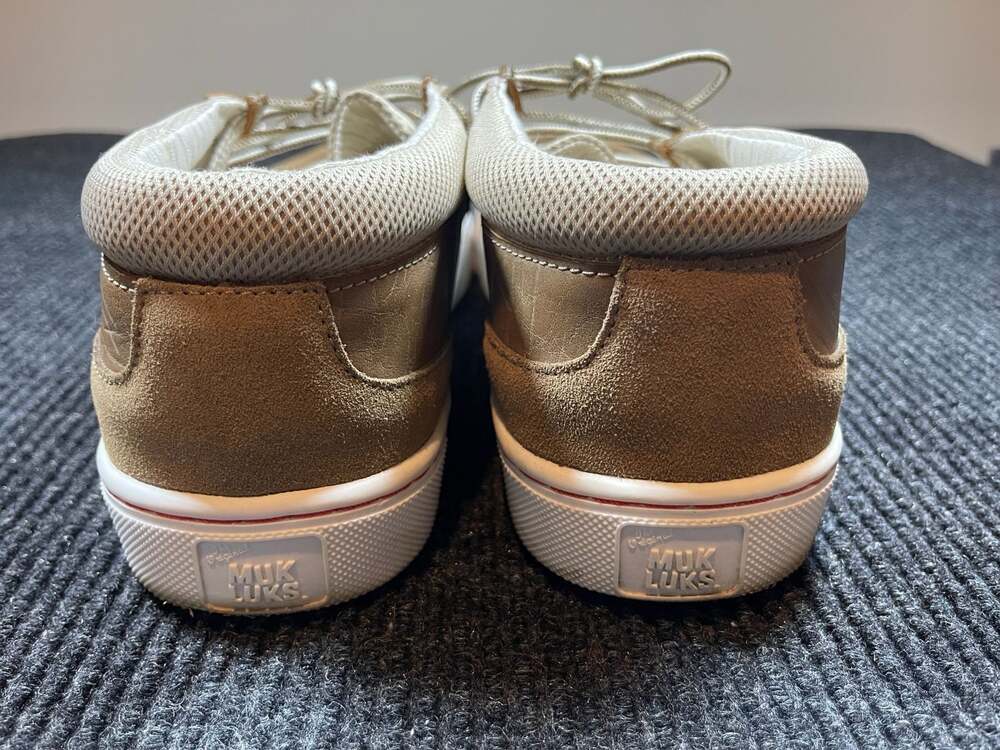 Muk Luks Brown and Tan Casual High Top Lace-Up Sneakers Size 12